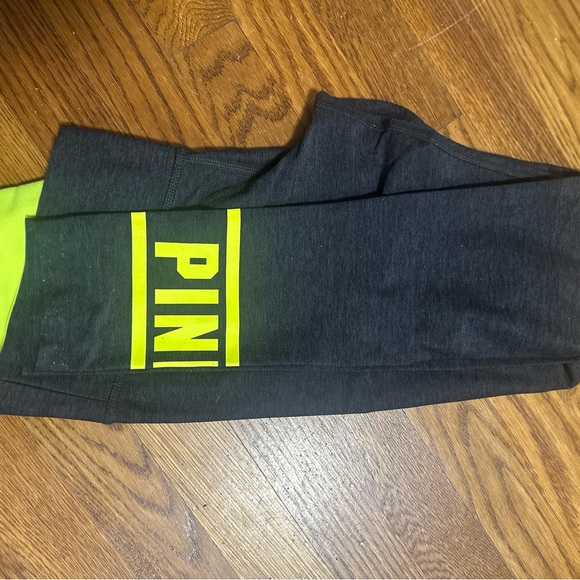 Women’s Grey and Neon Green Leggings - Picture 3 of 3